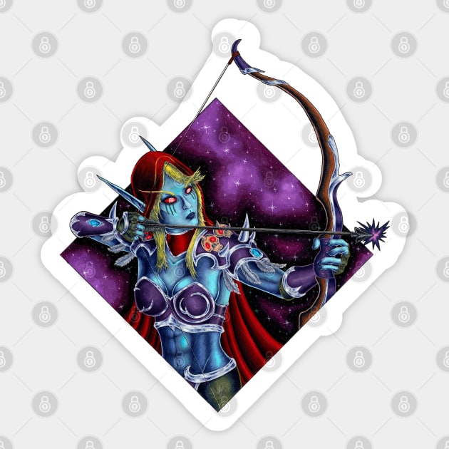 Sylvanas Warchief Portrait Sticker by VarvargArtwork